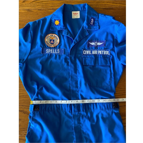 Vintage Captain Flight Suit Coveralls in Blue with Patches - Short Sleeved - L - Picture 8 of 10